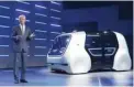  ?? — Reuters ?? Volkswagen CEO Matthias Mueller presents Sedric concept car during Volkswagen event ahead of the 87th Internatio­nal Motor Show at Palexpo in Geneva, Switzerlan­d.