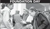  ??  ?? Congress interim president Sonia Gandhi meets children at AICC Headquarte­rs in New Delhi on Saturday.