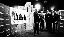  ?? J. SCOTT APPLEWHITE/AP ?? GOP members of the Senate Judiciary Committee used a wall of empty boxes to dramatize the amount of documents under review for Brett Kavanaugh’s nomination.