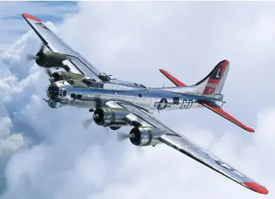  ??  ?? Above: Massive B-17 raids greatly limited Germany’s ability to conduct the business of war and nearly stopped petroleum production. (Photo by John Dibbs/planepictu­re.com)