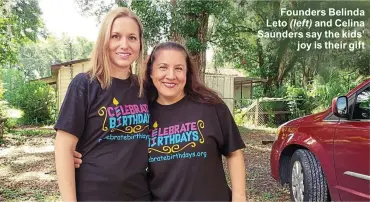  ??  ?? Founders Belinda Leto ( left) and Celina Saunders say the kids’ joy is their gift