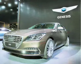  ??  ?? Modelo del nuevo Genesis G80 presentado en el Busan Internatio­nal Motor Show, en Corea del Sur.