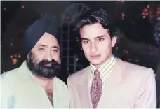  ?? Sind Punjab ?? Sind Punjab owner Gurvinder Singh with Bollywood actor Saif Ali Khan. Many celebritie­s love the Mughlai restaurant