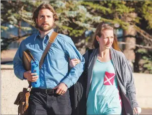  ?? CP PHOTO ?? David Stephan and his wife Collet Stephan arrive at court in 2016 in Lethbridge, Alta. The Stephans will be appealing their conviction for failing to provide the necessarie­s of life to the Supreme Court of Canada.