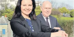  ??  ?? Caroline Flint M.P shadow Energey minister with Albert Owen M.P on Anglesey