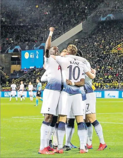  ?? FOTO: EFE ?? El Tottenham no estaba en cuartos desde 2011 Ayer lo consiguió por segunda vez con el liderazgo de su goleador Harry Kane