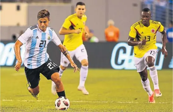  ?? (FOTOBAIRES) ?? Paulo Dybala. Anoche, en Nueva Jersey, ingresó en el complement­o. Tras el partido, el selecciona­dor albicelest­e lo respaldó en público.