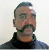  ?? PTI ?? Image of Wing Commander Abhinanand­an Varthaman circulated by Pak military. —