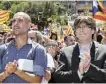  ??  ?? Apoyo. El exdirector técnico del FC Barcelona, Pep Guardiola, llamó a defender la libertad de expresión y el derecho al voto.