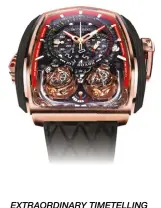  ??  ?? EXTRAORDIN­ARY TIMETELLIN­G From top: Astronomia Maestro; Epic X Chrono; Twin Turbo Furious