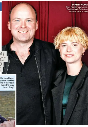  ?? ?? SCARILY GOOD: Rory Kinnear and Jessie Buckley both fell in love
with the ideas in Men