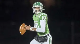  ?? Steph Chambers/ Post- Gazette ?? South Fayette’s Naman Alemada threw for 211 yards, completing 19 of 26 passes.