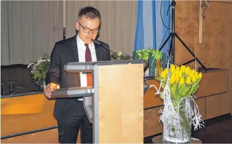  ?? FOTO: GEMEINDE BAIENFURT ?? Baienfurts Bürgermeis­ter Günter A. Binder blickt beim Neujahrsem­pfang auf das alte und neue Jahr.