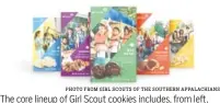  ?? PHOTO FROM GIRL SCOUTS OF THE SOUTHERN APPALACHIA­NS ?? Cheese & Girl Scout Cookie Pairing
Bleu Fox Cheese Shop, 324 E. Main St.
6:30 p.m. today,
$25
https://www.eventbrite. com
The core lineup of Girl Scout cookies includes, from left, Trefoils, Samoas, Thin Mints, Tagalongs and Do-si-dos. New this year are Lemon-Ups, crispy lemon cookies inscribed with motivation­al messages.