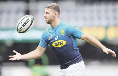  ?? Picture: Gallo Images ?? ON THE BALL. Springbok fullback Willie le Roux during the captain’s run in Durban ahead of their Rugby Championsh­ip match against Argentina today.