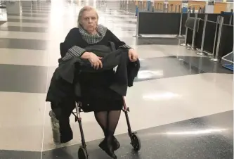  ?? PUSHA COLTEAU ?? Olimpia Warsaw, 67, was stuck for a time at O’Hare Airport after her flight was canceled.