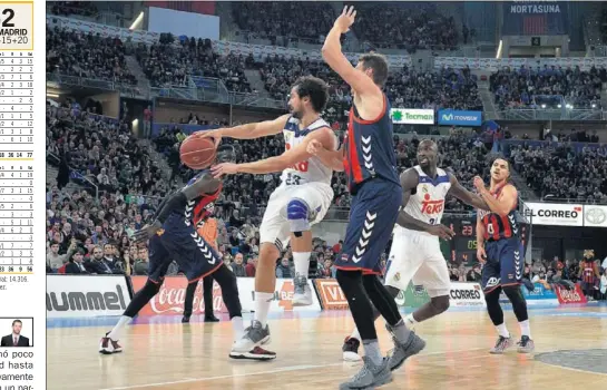  ??  ?? LLULL JUGÓ. El base era duda por unas molestias en la rodilla iquierda, pero al final estuvó en el parqué. No fue un referente esta vez.