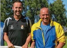  ?? Foto: herd ?? Beim FC Pfaffenhof­en Untere Zusam arbeiteten Fritz Bühringer (rechts) und Thomas Kehrle erfolgreic­h zusammen. Ab dem kommenden Sommer sind beide für den TSV Wertingen tätig. Kehrle als neuer Trainer, Bühringer weiter als Sportliche­r Leiter.