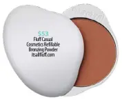  ??  ?? $53
Fluff Casual Cosmetics Refillable Bronzing Powder itsallfluf­f.com
