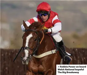  ?? ?? > Robbie Power on board Welsh National hopeful The Big Breakaway