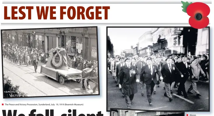  ??  ?? The Peace and Victory Procession, Sunderland, July 19, 1919 (Beamish Museum)