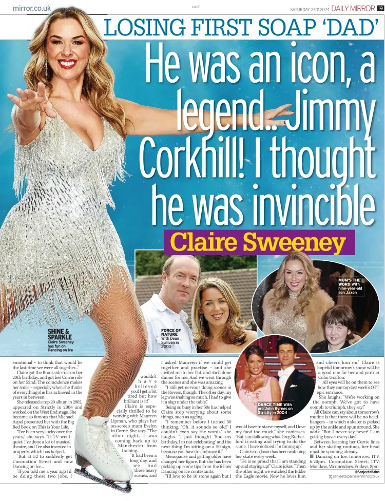  ?? ?? SHINE & SPARKLE Claire Sweeney has fun on Dancing on Ice