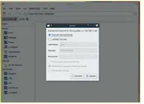  ??  ?? PCManFM prompts you for either guest or user access to network shares.