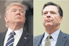  ?? REUTERS ?? President Donald Trump, left, fired FBI head James Comey, right, on Tuesday.