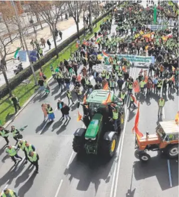  ?? // JAIME GARCÍA ?? La protesta de agricultor­es ayer en Madrid
