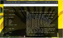  ??  ?? Some commands have many options and Watson provides specific options for each with the --help switch: watson report --help.