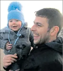  ?? Pictures: TERI COPLAND/PA ?? Royal Mail’s Sean Milligan, above left, Jase’s birthday card to heaven for dad James – pictured with him as a toddler – and Sean’s kind letter back to Jase, left