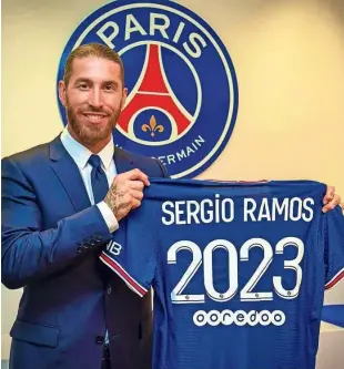  ?? Foto PSG ?? Sergio Ramos naj bi v slačilnici PSG dodatno okrepil zmagovalno miselnost.