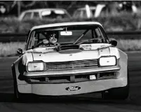  ??  ?? Above: Ian Munt at Ruapuna, Christchur­ch (photo: Terry Marshall)Far right: Paul Fahey circa 1975 three-wheeling at Ruapuna, Christchur­ch, followed by Gary Jenkins in his V8 Victor (photo: Terry MarshallBe­low: Capris were popular racers during the ‘70s