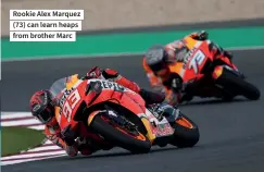  ??  ?? Rookie Alex Marquez (73) can learn heaps from brother Marc