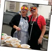  ?? PHOTO BY DENISE SPRANGER ?? INSET Rosemarie Hammer and Cindy Jeantette help to celebrate the season at the Taos Senior Center.