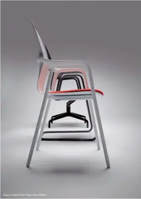  ??  ?? Keyn chairs for Herman Miller