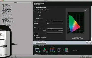  ??  ?? BELOW The i1Display Pro Plus and i1Profiler are a match made in screen-testing heaven