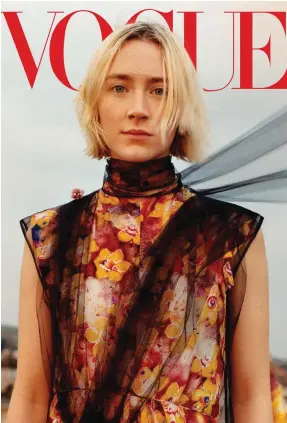  ??  ?? Saoirse Ronan on thecoverof the August edition of US ‘Vogue’ magazine