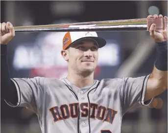  ??  ?? Alex Bergman, des Astros de Houston, a été récompensé du titre de joueur par excellence du match des étoiles du Baseball majeur, mardi. - Associated Press: Alex Brandon