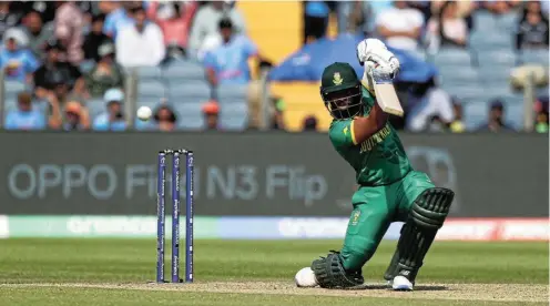  ?? Picture: Pankaj Nangia/Gallo Images/Getty Images ?? Temba Bavuma of South Africa plays a shot during the ICC Men's Cricket World Cup 2023 match against New Zealand at MCA Internatio­nal Stadium on Wednesday in Pune, India.