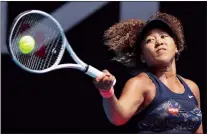  ?? AP PHOTO HAMISH BLAIR ?? Japan’s Naomi Osaka hits a forehand return to Taiwan’s Hsieh Su-wei during their quarterfin­al match at the Australian Open tennis championsh­ip in Melbourne, Australia, Tuesday.