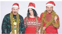  ?? FOTO: KABARET FLIN ?? Bei der neuen Weihnachts­komödie „Bäumchen wechsel Dich“treten Sebastian Teichner, Ilka Schäfer und Manuel Rittich (v.l.) auf.