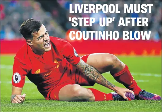  ?? Picture: GETTY IMAGES ?? KEY PLAYER: Philippe Coutinho of Liverpool reacts during the Premier League match between Liverpool and Sunderland at Anfield in Liverpool on Saturday