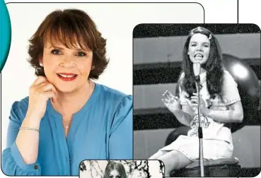  ??  ?? From top left, clockwise, Dana today, as a young singer in the Sixties and Mary Hopkins one of the singers she beat to win the 1970 Eurovision song contest