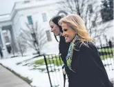  ??  ?? Quiet: Kellyanne Conway walks past the White House to an interview with Fox News yesterday