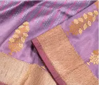  ?? ?? A saree from Avishya that has shade of very peri