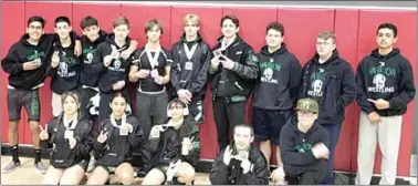  ?? PHOTO BY THS WRESTLING ?? THS recently participat­ed in the South Yosemite Mountain League wrestling tournament, earning multiple medals across multiple weight classes in both boys and girls wrestling. Taking league titles were Celia Esquivel, Alexander Trumbull, Alan Castaneda and Ethan Walker.