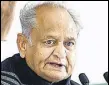  ?? ?? Rajasthan CM Ashok Gehlot