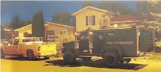  ??  ?? A Saskatoon Police Service armoured rescue vehicle was shot twice by Kevin John Levandoski during a standoff on Coppermine Crescent on Aug. 22, 2014.