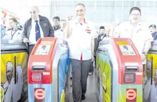  ?? - Bernama photo ?? Dr Dzulkefly used the commuter from Stesen Bandar Tasik Selatan to launch the “Express Your Right” campaign in Kuala Lumpur Sentral yesterday.